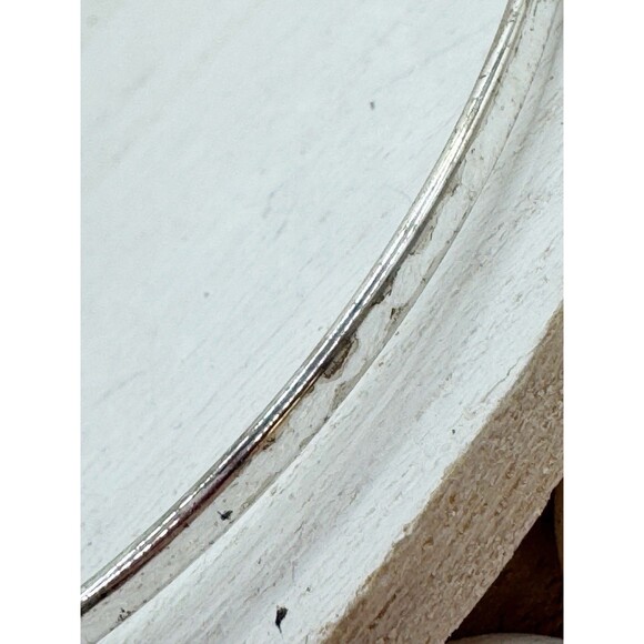 Sterling Silver Dainty Bangle Bracelet With Love And Tree Charms Hook Closure - Picture 7 of 8